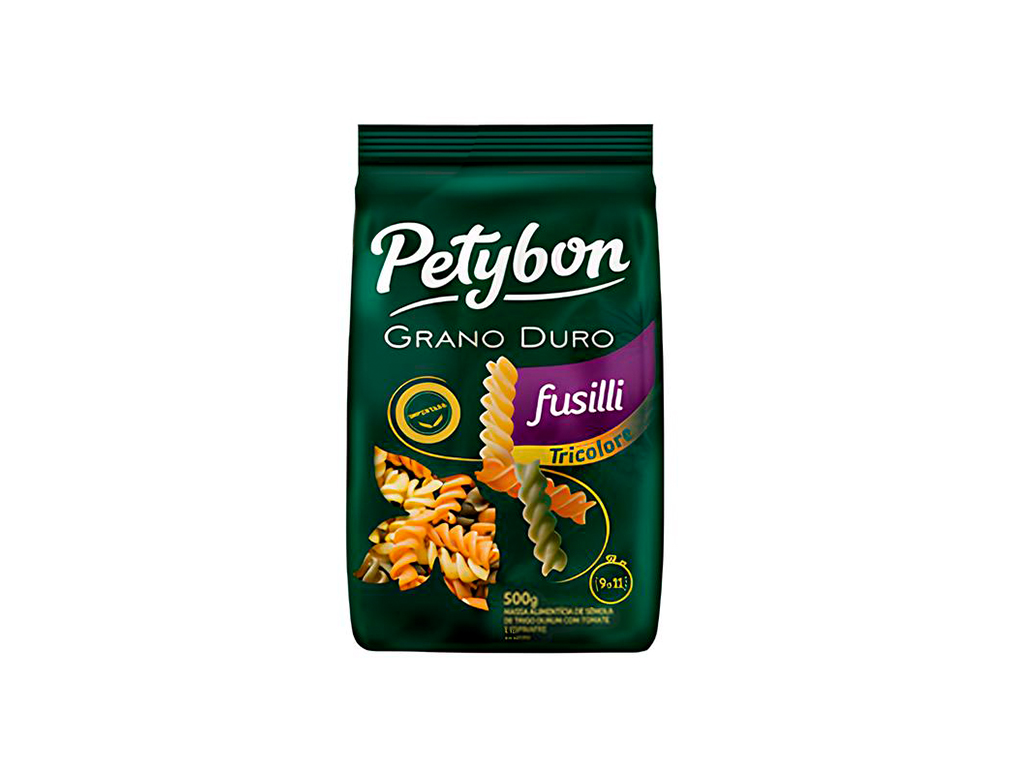 MACARRÃO FUSILLI TRICOLORE GRANO DURO PETYBON 500 G (FDO 18 PCT)